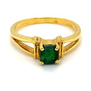 Columbian Emerald .75ct Solid 18K Yellow Gold Ring